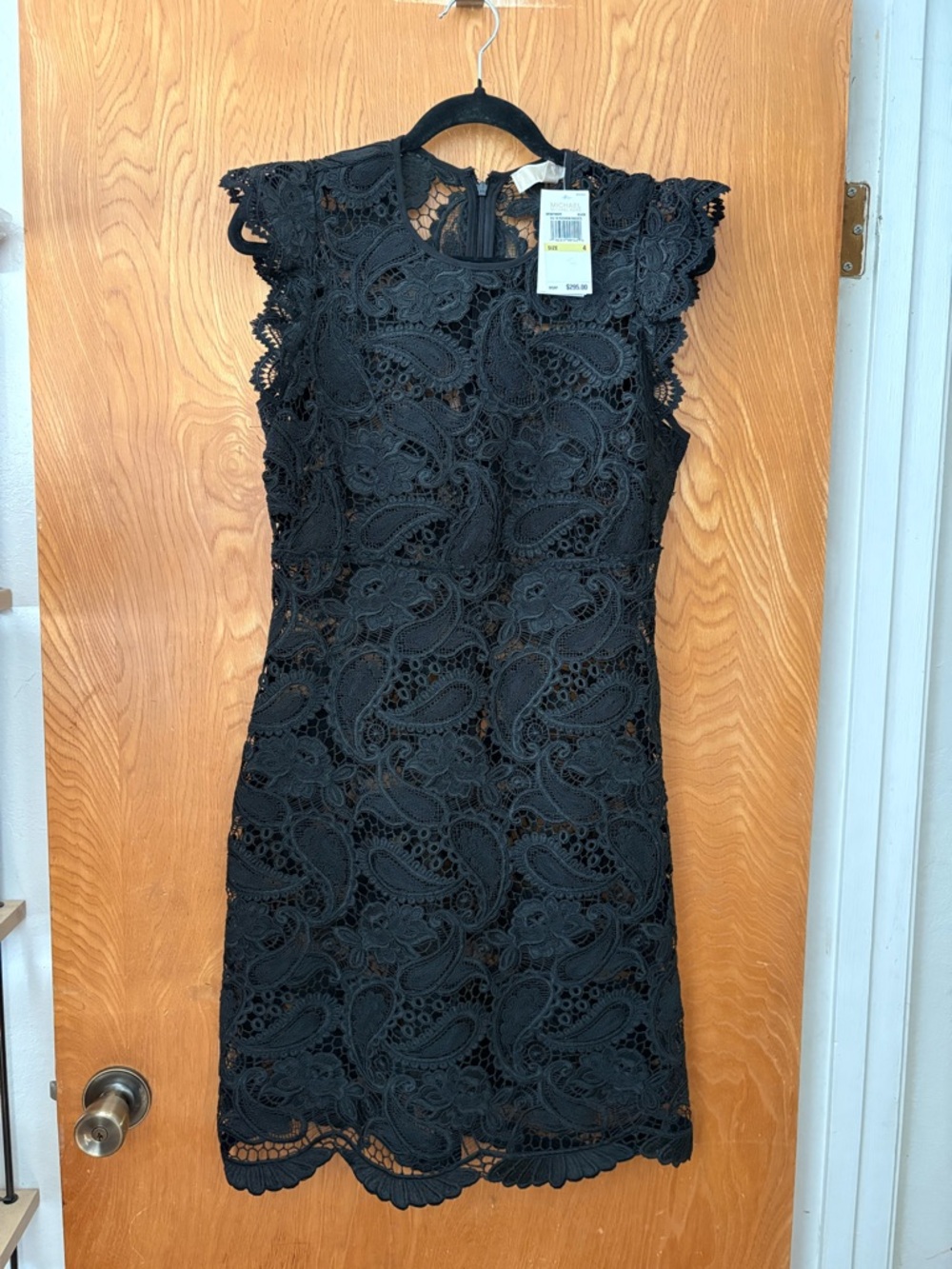 Michael Kors Black paisley Lace brocade Midi Dress 4 - Picture 2 of 12